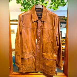 Brown leather jacket